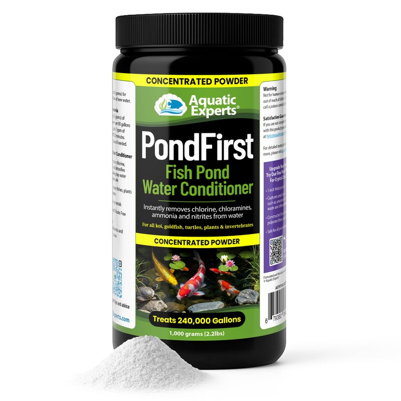 Aquatic Experts PondFirst Pond Water Conditioner - Concentrated Instant Dechlorinator for Fish Ponds, Makes Water Safe for Koi and Goldfish, Made in The USA, Aquatic Experts (Powder - 1 Kilogram) - Image 1